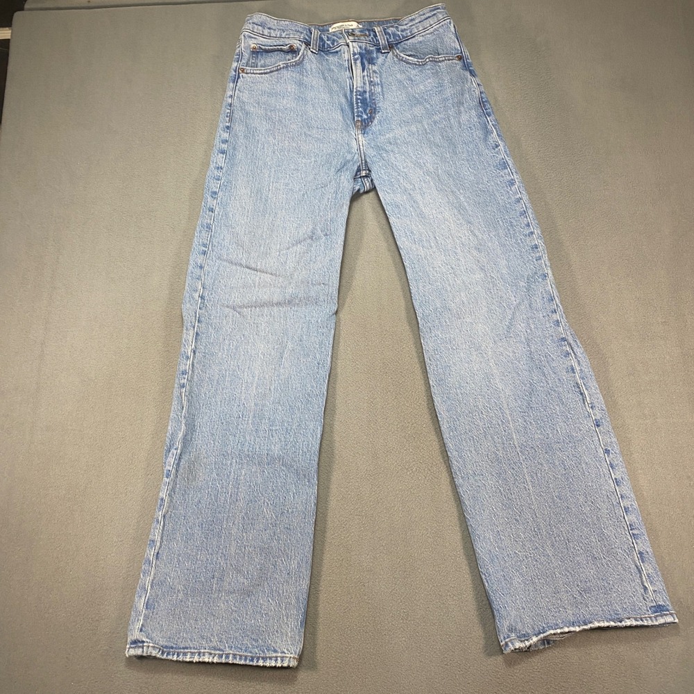 Abercrombie & Fitch 90s Relaxed Jeans Womens 28 Light Wash High Rise Distressed